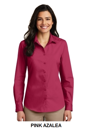 Port Authority® Ladies Long Sleeve Carefree Poplin Shirt.  PORT A.  LW100